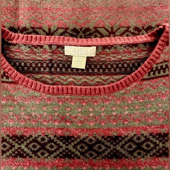 J Jill Sweater Fair Isle Nordic Crew Neck Size XSP - Picture 5 of 8